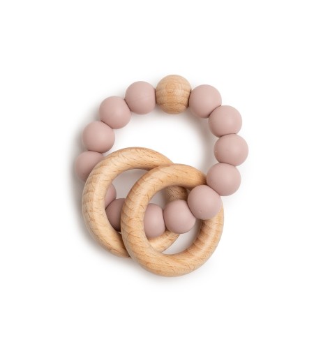 Regalo para bebé ecológico y orgánico con 2 Muselinas, mordedor y chupetero rosa