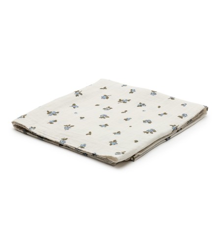 Regalo para bebé ecológico y orgánico con 2 Muselinas, mordedor y chupetero azul