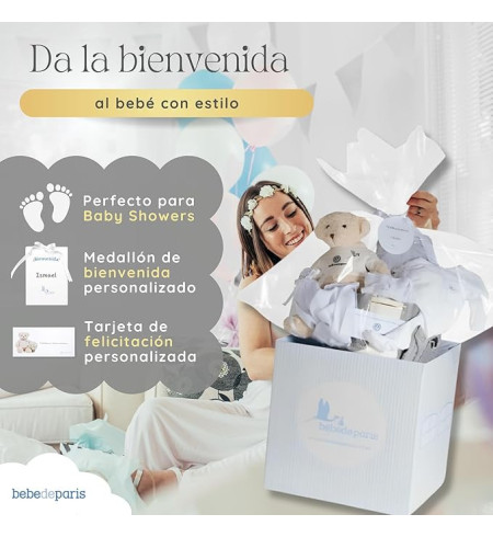 Personalized Baby Hamper with Embroidered Bathrobe | Luxury Gift – Bebedeparis.com