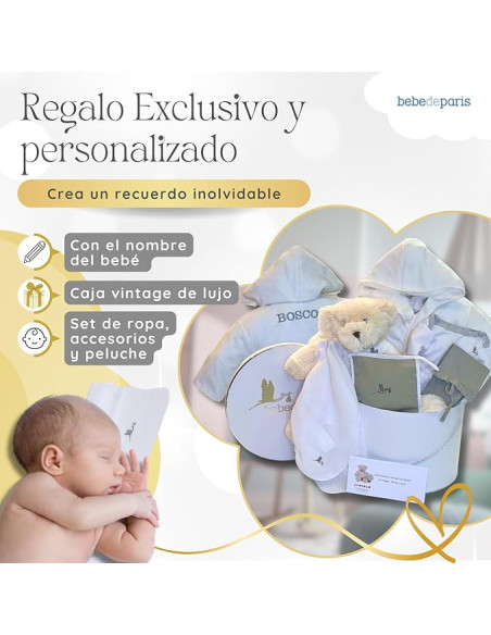 Personalized Baby Hamper with Embroidered Bathrobe | Luxury Gift – Bebedeparis.com