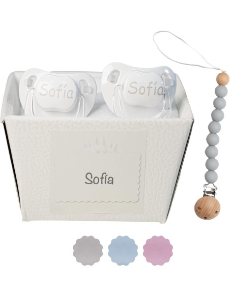 2 Pacifiers + Silicone Clip Set | Safe and Modern Baby Essentials
