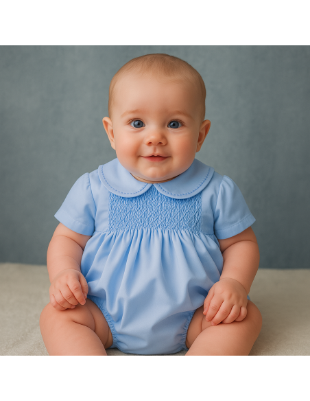 Smock honeycomb knit romper