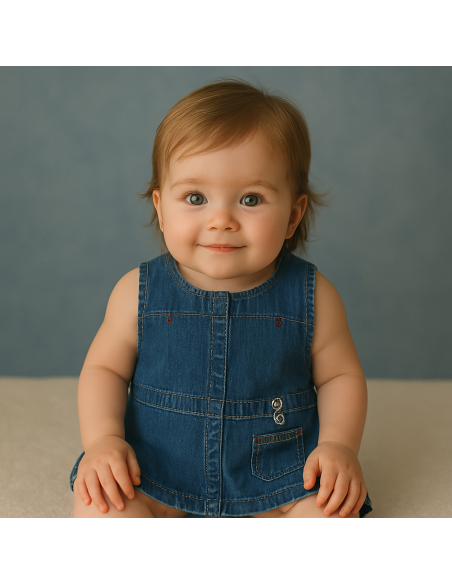 Baby Denim Dress | Stylish & Comfortable Newborn Outfit – Bebedeparis.com