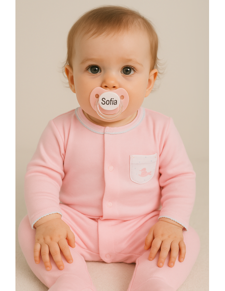 Pack of two personalised dummies with dummy clip