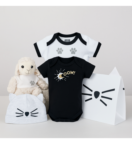 Karl Lagerfeld Baby Bodysuit Gift Set "Cat" | Designer Babywear