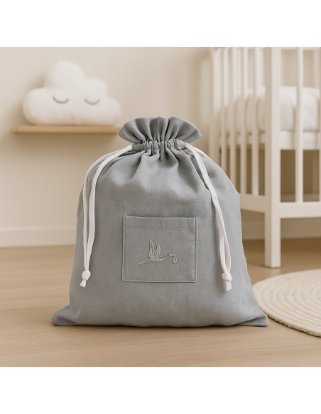 Pack of personalised dummy clip case and nursery bag