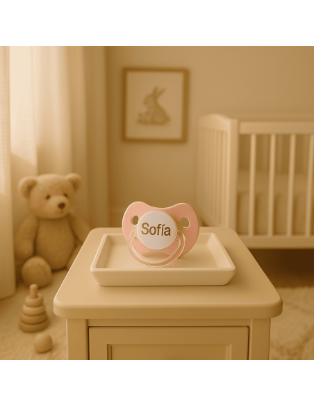 Pack of two personalised dummies with dummy clip