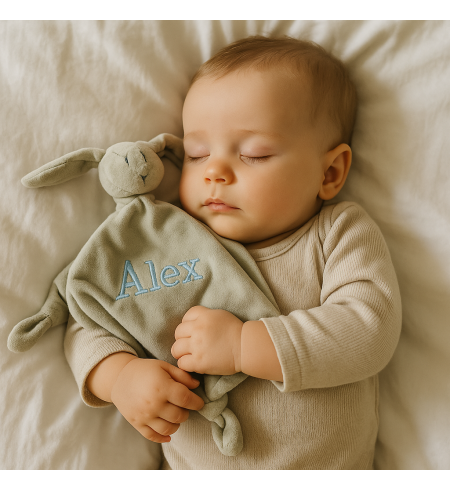 Personalized Doudou and Pacifier with Baby's Name | Unique Baby Gift