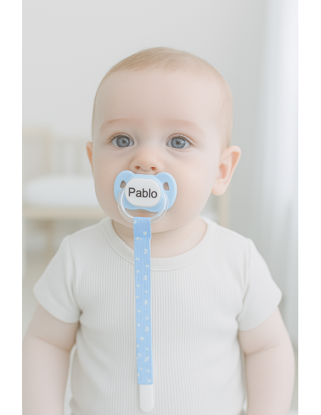 Doudou and 2 Personalized Pacifiers with Baby’s Name | Includes Pacifier Clip