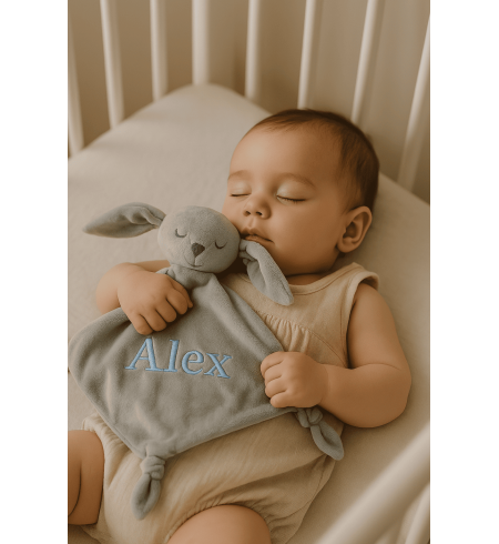 Doudou and 2 Personalized Pacifiers with Baby’s Name | Includes Pacifier Clip