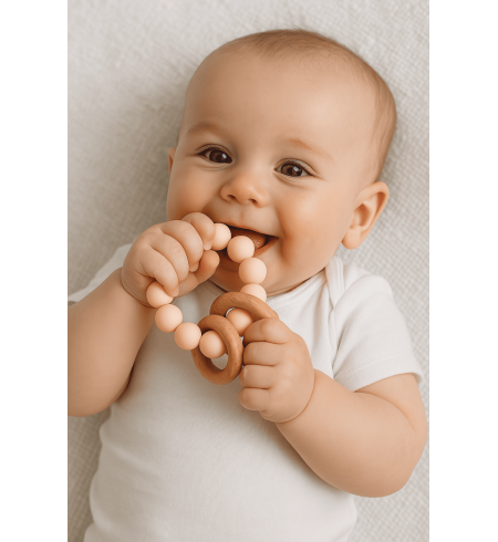 Personalized Set: Pacifier, Bib, Pacifier Clip & Silicone Teether | Baby Gift