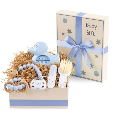 Gift Box with Teether, Brush and Thermometer – Gentle Care for Newborn
