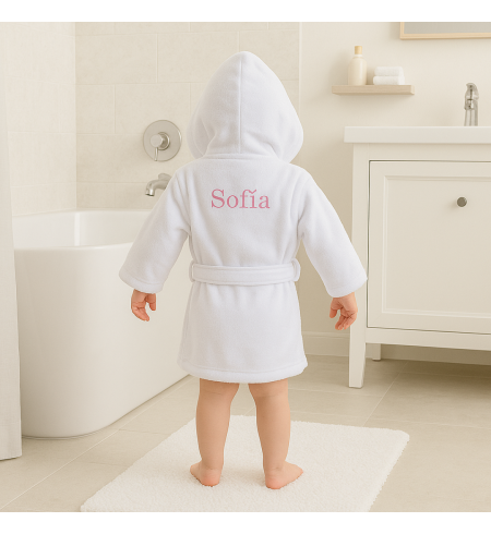 Personalized Baby Bathrobe & Teddy Bear Set | Unique Newborn Gift