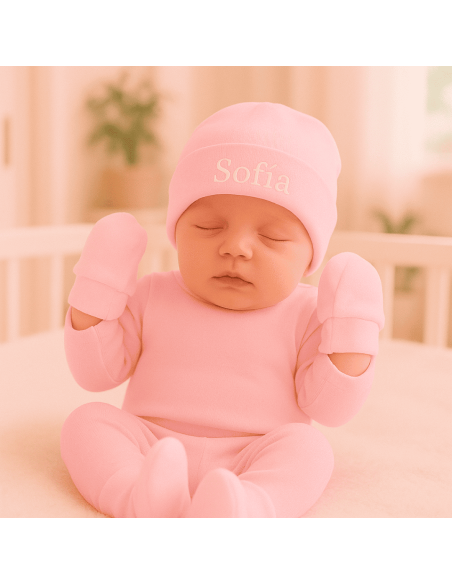 Cotton Set with Personalized Pacifier and Bib | Unique Newborn Gift