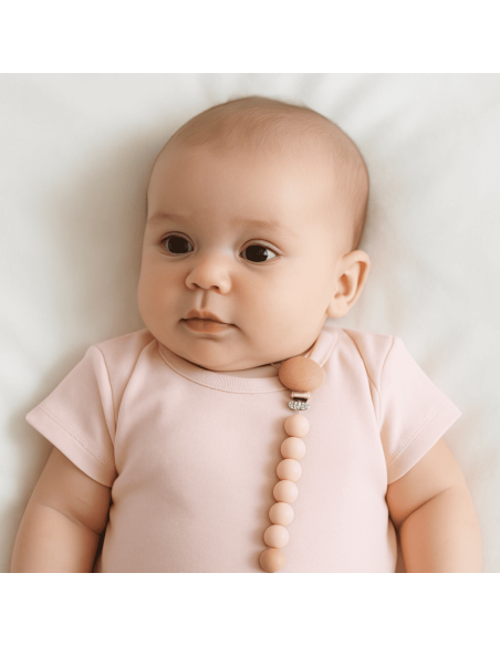 Personalized Set: Pacifier, Bib, Pacifier Clip & Silicone Teether | Baby Gift