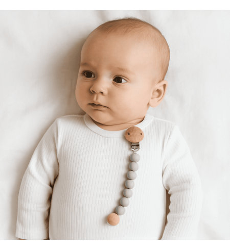 2 Pacifiers + Silicone Clip Set | Safe and Modern Baby Essentials