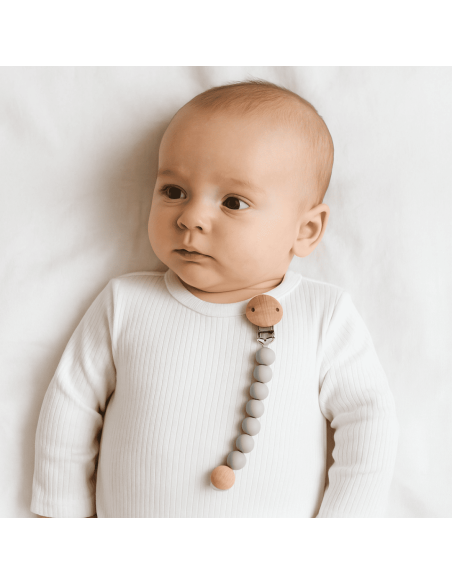 2 Pacifiers + Silicone Clip Set | Safe and Modern Baby Essentials