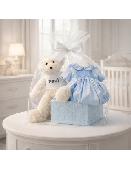 Smocked Baby Romper with Honeycomb Knit | Elegant and Soft Newborn Clothing