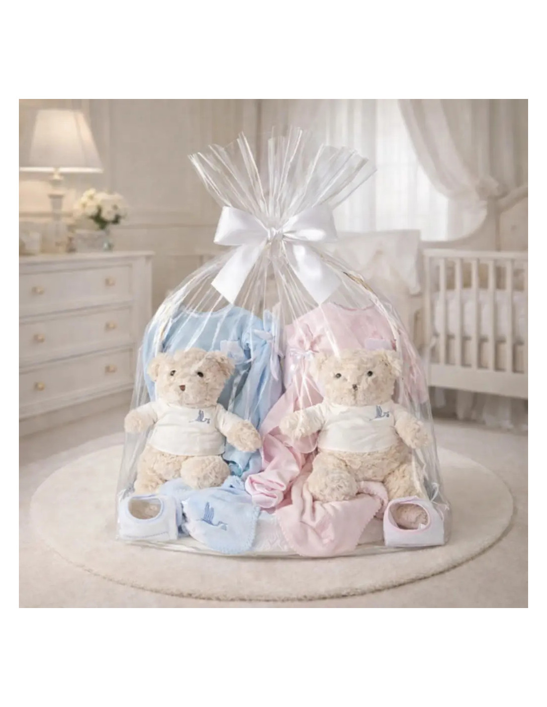 Classic Twin Baby Basket | Complete Gift for Newborn Twins ...