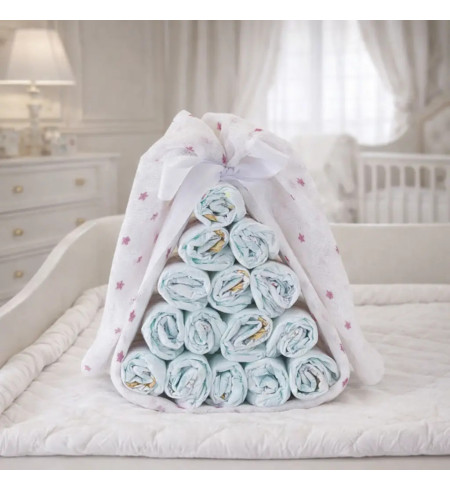 Diaper Candy with Personalized Muslin | Unique and Practical Baby Gift