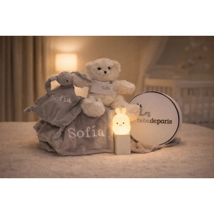Night Light, Teddy Bear, Pajamas, Lovey and Personalized Blanket | Baby Gift Set 2