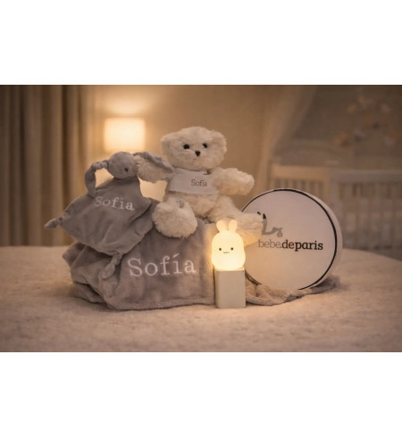 Night Light, Teddy Bear, Pajamas, Lovey and Personalized Blanket | Baby Gift Set