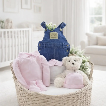 Baby Girl Gift Set with Clothes & Teddy Bear | Sweet Newborn Hamper 2
