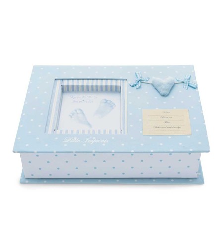 Set Huellas Bebé Corazón Box Azul