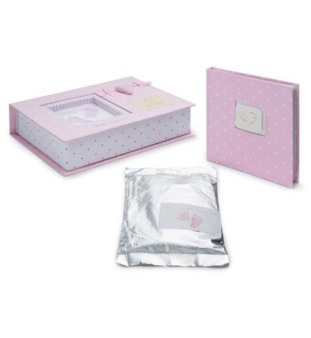 Set Huellas Bebé Corazón Rosa