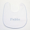 Newborn Baby Hamper & Baby Gift Baskets Embroidered bib gift set with personalised dummy
