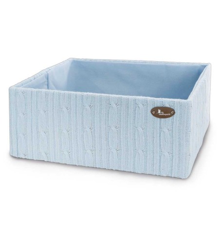 Cesta Lana Trenzada Azul