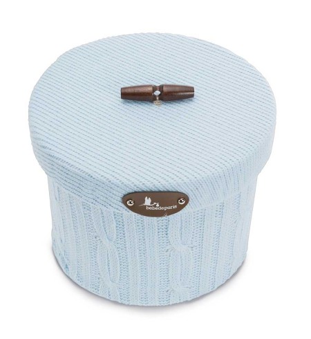 Cesta Lana Trenzada Azul