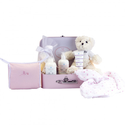 Newborn Baby Hamper & Baby Gift Baskets Overnight case with a pack of natural beauty products for babies