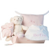 Home Hamper with bib and personalised dummy with accessories for newborn pink