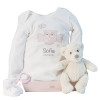A good gift Personalised bodysuit with bootees teddy and personalised dummy