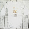 A good gift Personalised bodysuit giftset with bootees dummy and dummy clip