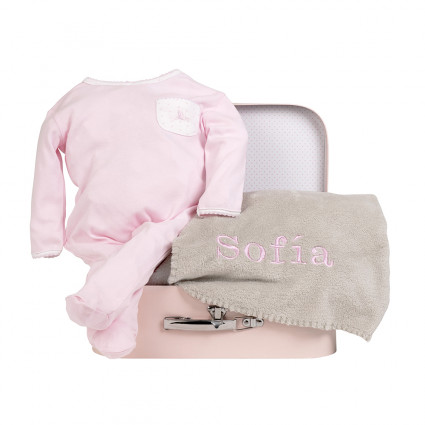 Newborn Baby Hamper & Baby Gift Baskets Hamper with personalised blanket and newborn pyjamas