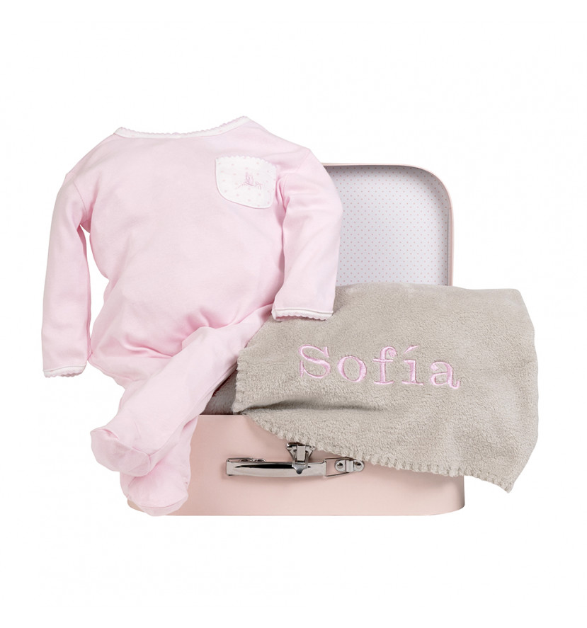 Newborn Baby Hamper & Baby Gift Baskets Hamper with personalised blanket and newborn pyjamas