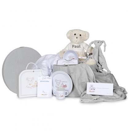 Home Children's Crockery Basket Muslin doudou and personalized blanket