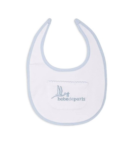 Babero algodón impermeable azul