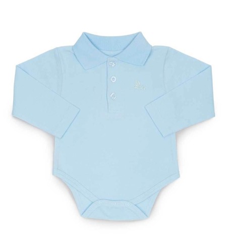 Polo body manga larga color azul