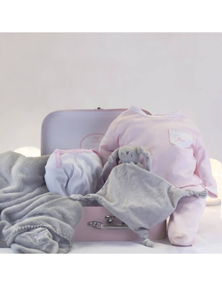 Canastilla Maleta Manta y Pijama para Recién Nacido